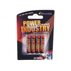 Batteri Power Industry LR 03 AAA, 1,5V  4st